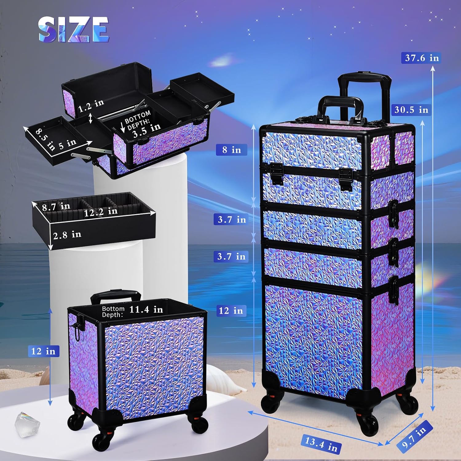 Rolling Makeup Train Case, Lar - Beauty & Makeup Katia Di Paola ulasan dan harga